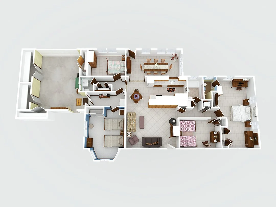 3D Floor plan with color
