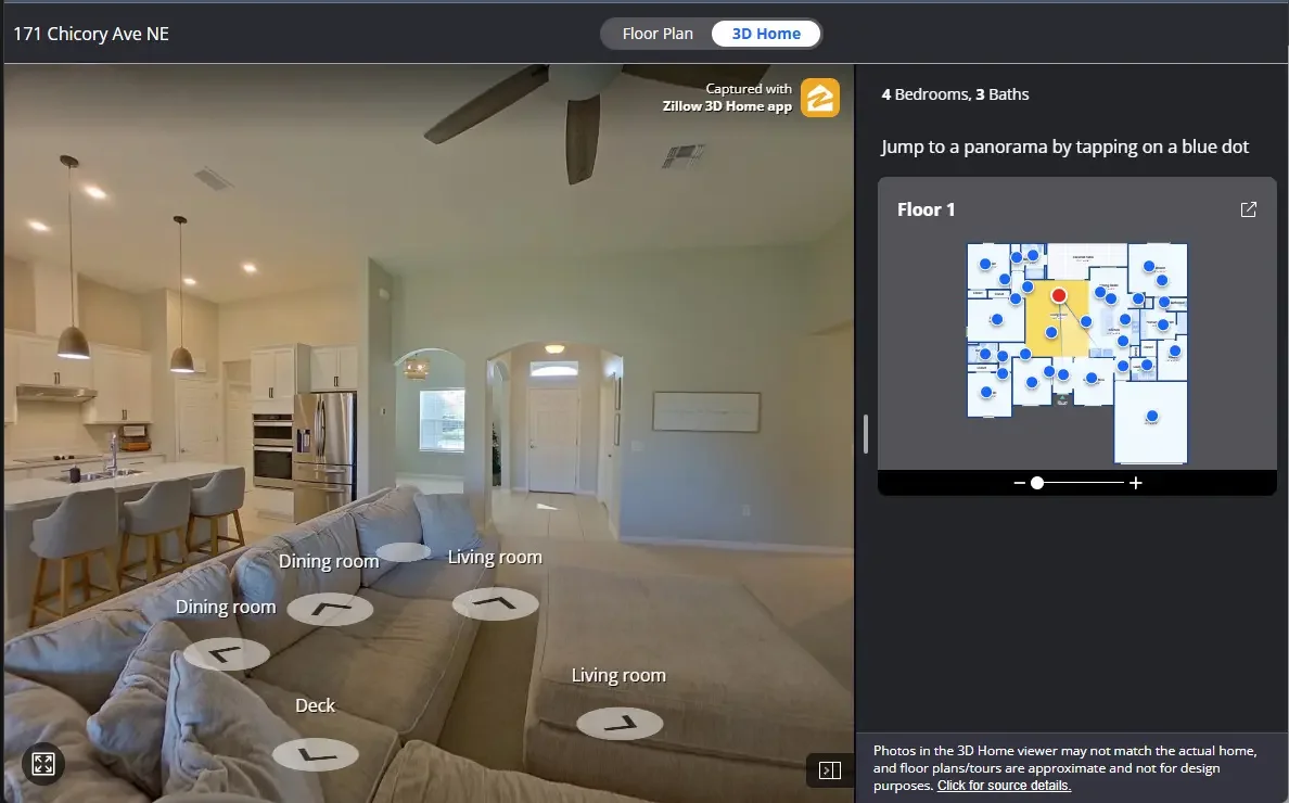 Zillow 3D Tour, Space Coast Real Estate Photography