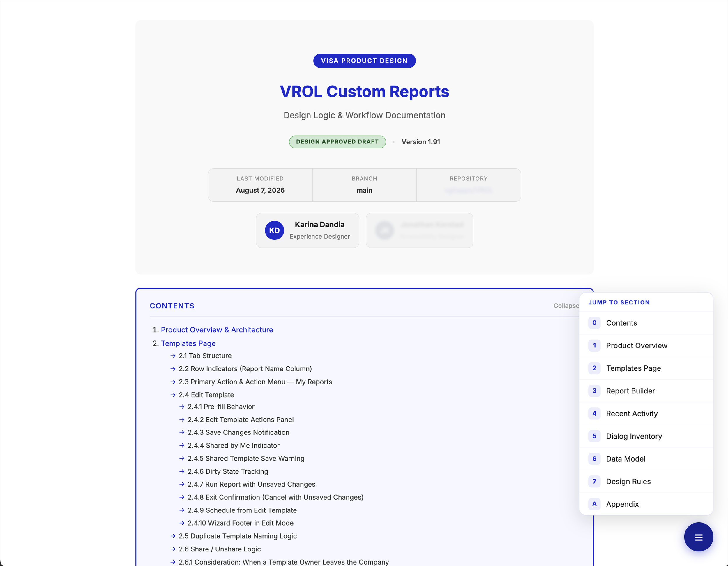 Design documentation screenshot