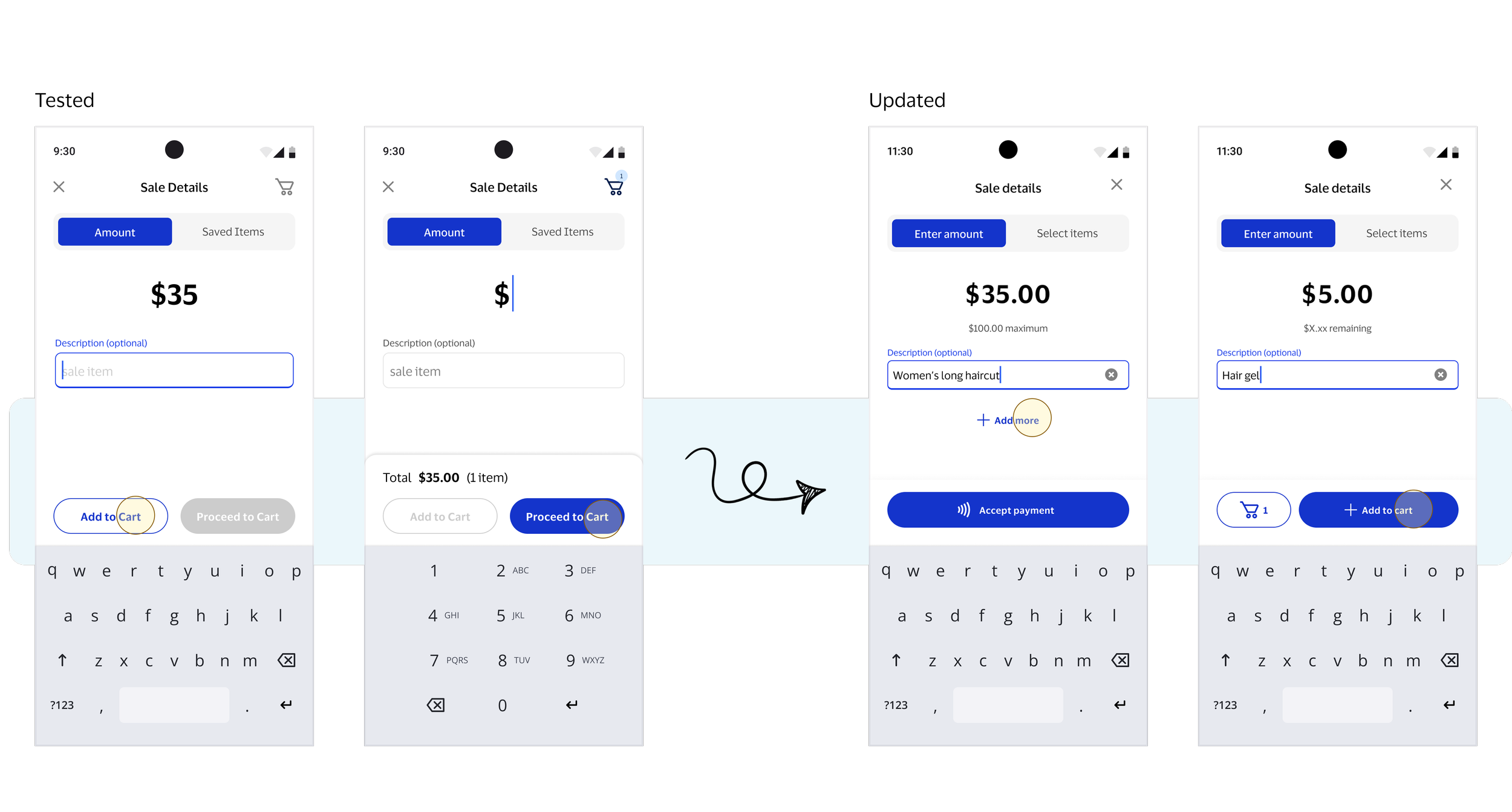 Button visual and text changes