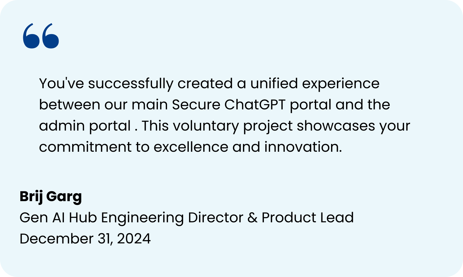 Praise quote from Brij