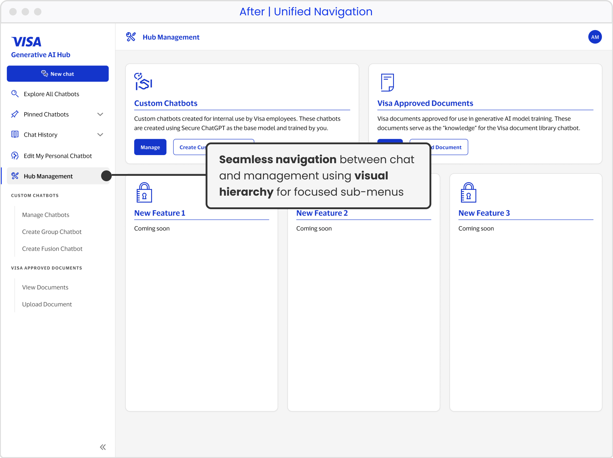 Final designs for unified navigation