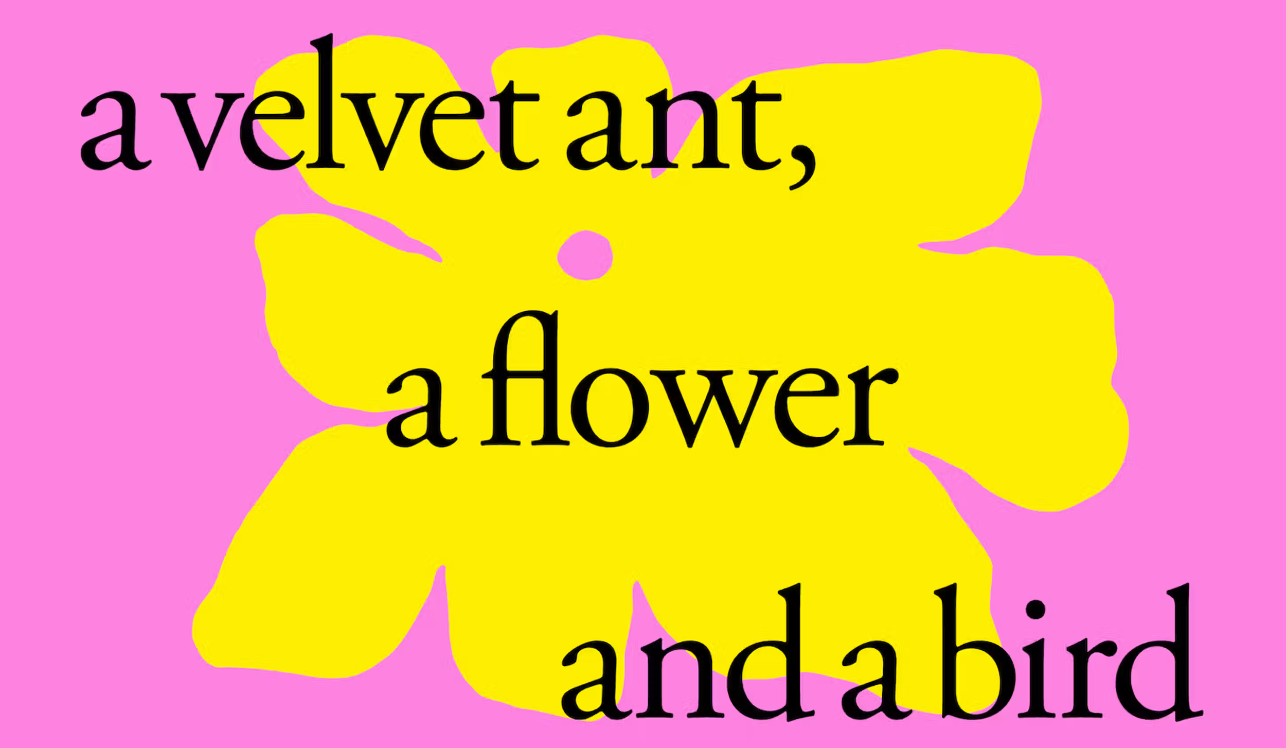 A VELVET ANT, A FLOWER, AND A BIRD