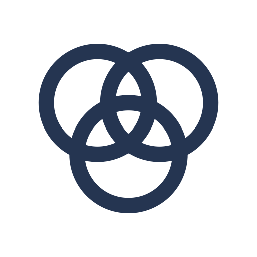 Black background with overlapping navy blue Venn diagram circles.