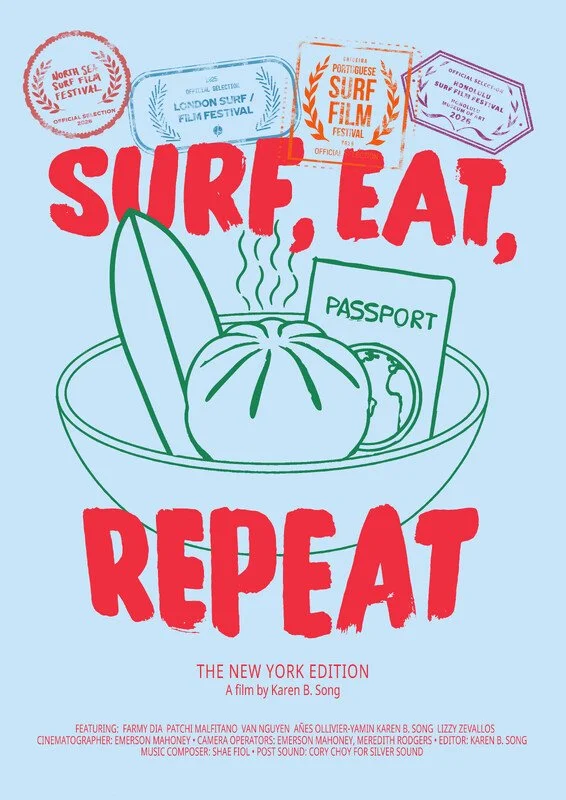 Poster for the film "Surf, Eat, Repeat"