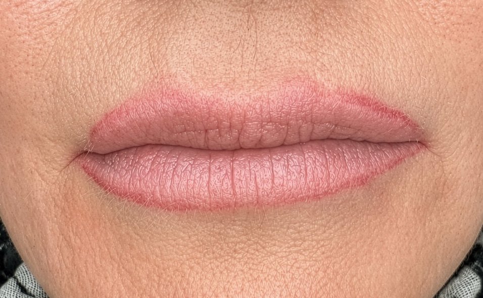 Aufhellung einer fehlerhaften Lippenpigmentierung mit Permanent Make-up Remover Bevor