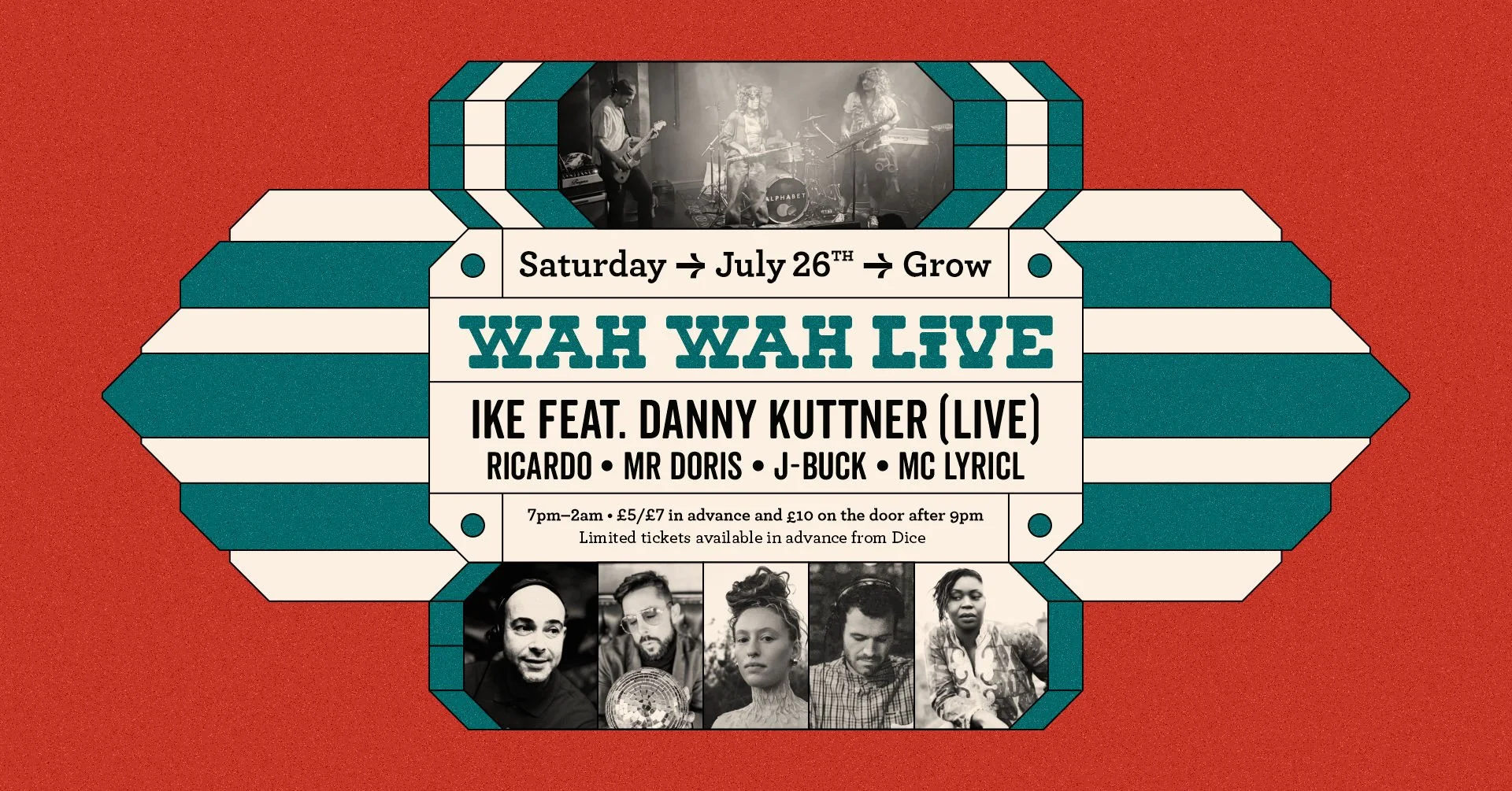 WAH WAH LIVE: IKE & DANNY KUTTNER // DJ RICARDO // MR DORIS // LYRIC L // J-BUCK // PUNK JAZZ // BROKEN BEAT // GLOBAL GROOVES