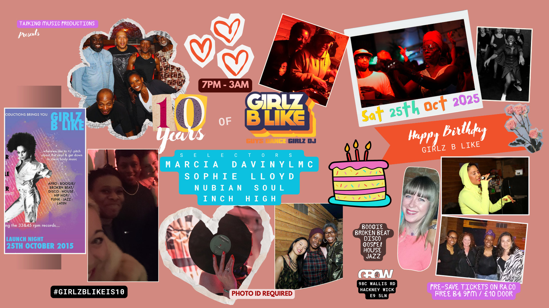10 YEARS OF GIRLZ B LIKE // MARCIA CARR // SOPHIE LLOYD // NUBIAN SOUL // DJ INCH HIGH (DISCO / BOOGIE / HOUSE / GOSPEL / BROKEN BEAT / JAZZ FUNK)