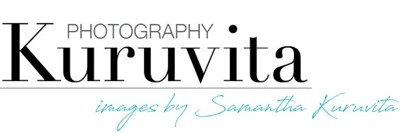 Logo for Kuruvita Photography with text 'images by Samantha Kuruvita' in blue handwriting.