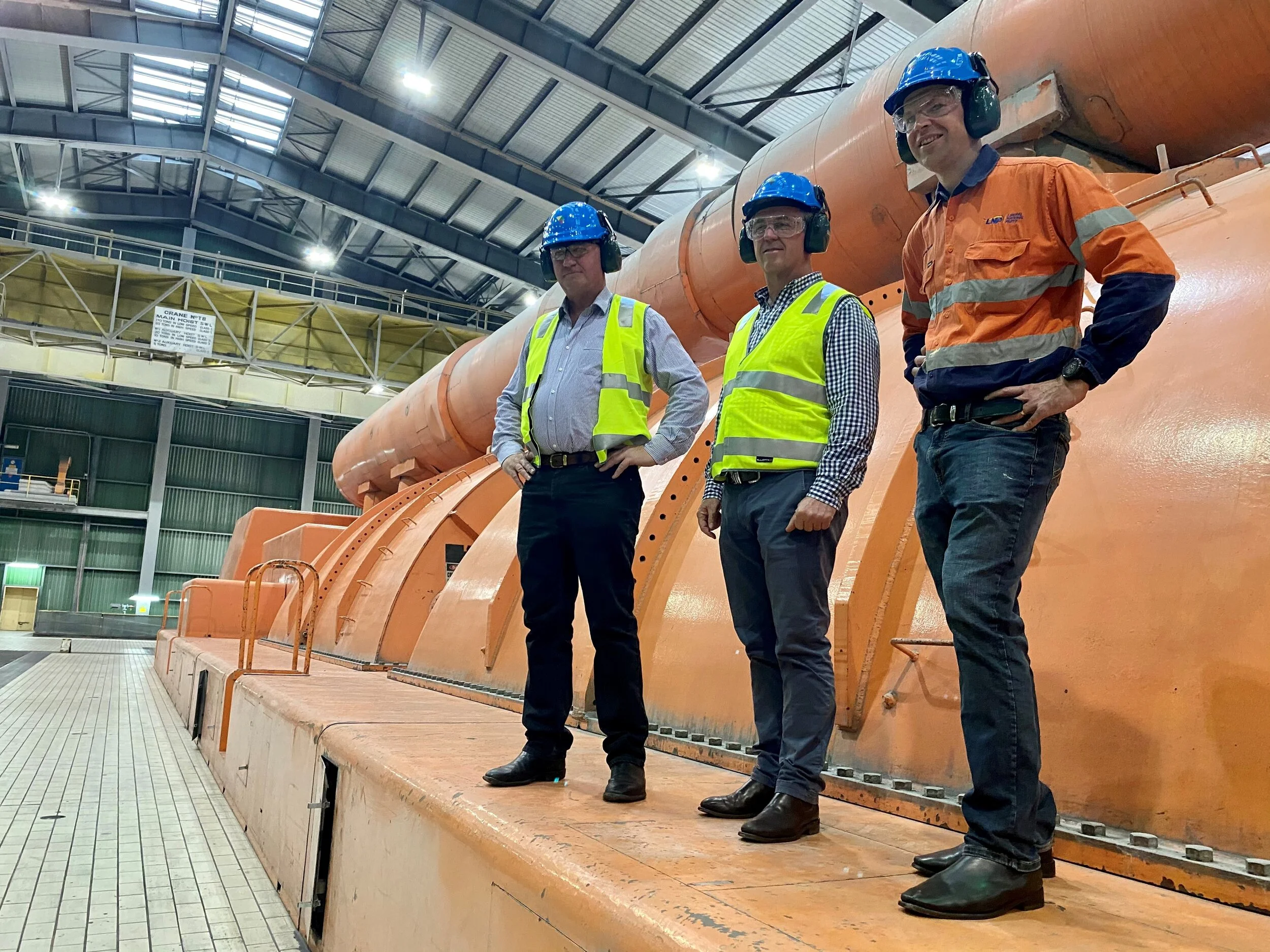 Barnaby, David &amp; Matt inspect the turbine 5 at Vales Point Power Station