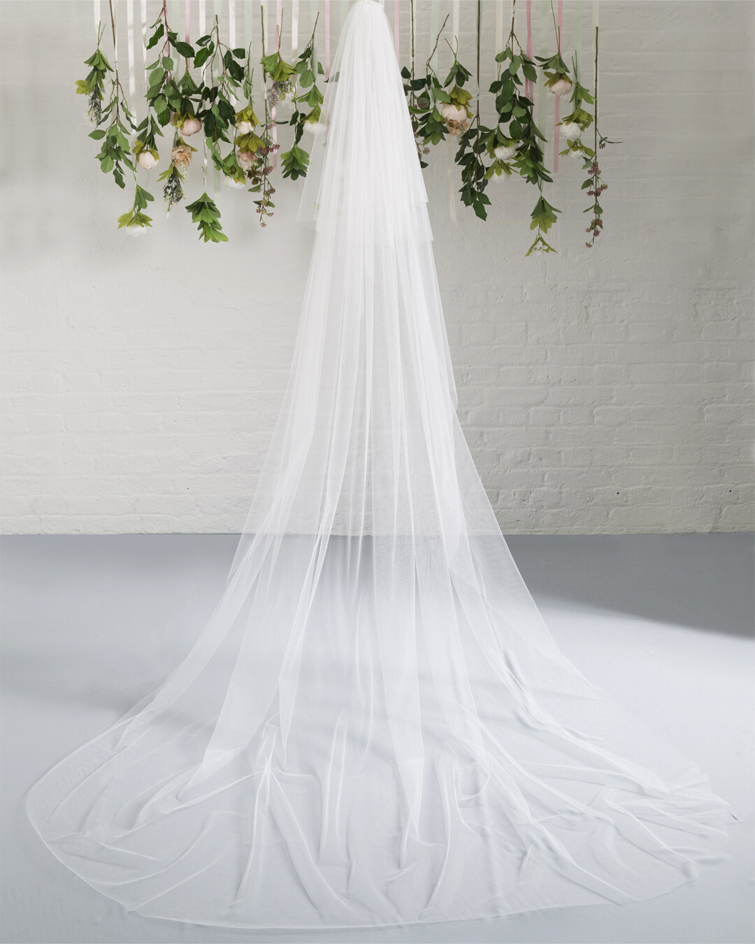 Ivory 3.5M Cathedral 2 Tiers Lace Tulle Bridal Wedding Veil With