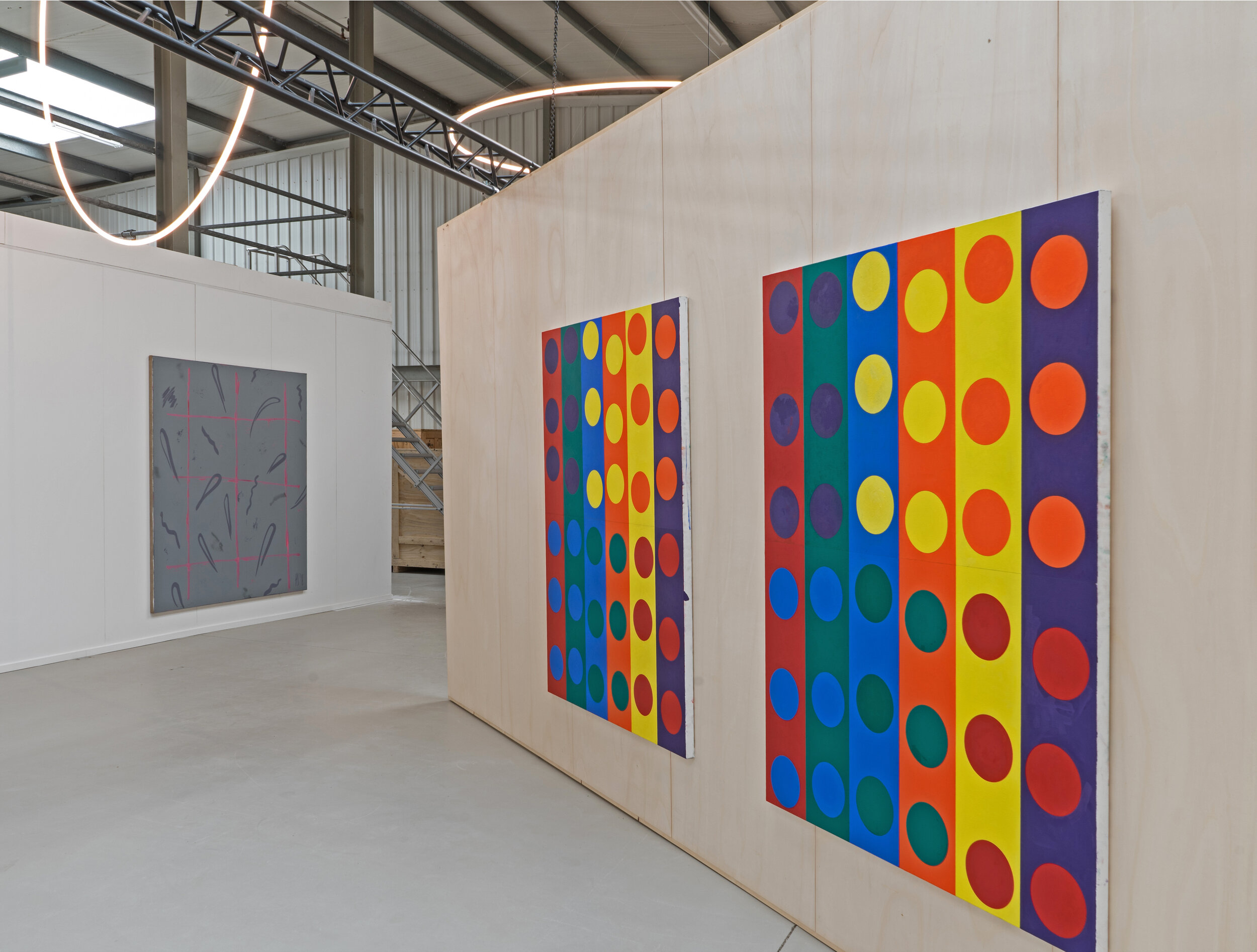 Installation view of works by Piet Dieleman in Hallucinogenic