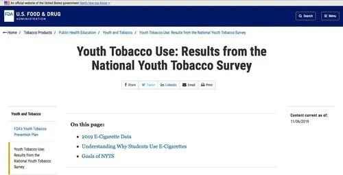Youth Tobacco Use: Results from the National Youth Tobacco Survey