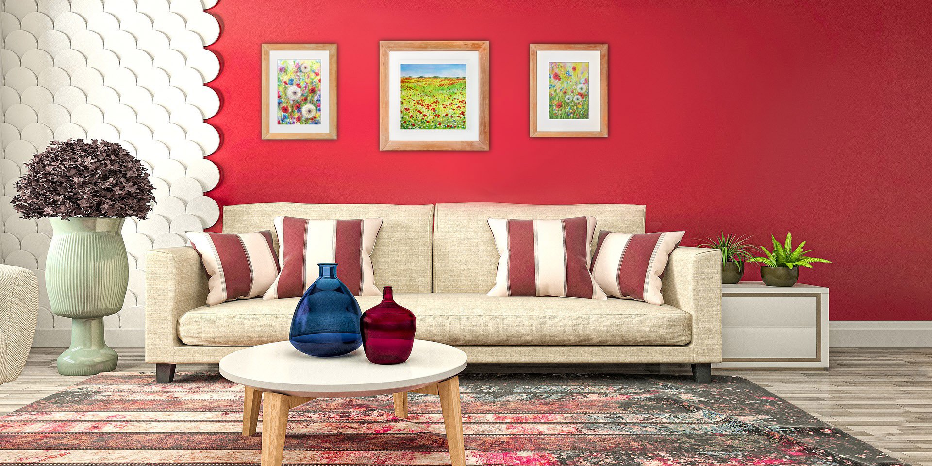 Wildflower Wishes, Poppies and Wildflower Meadow in red room copy.jpg