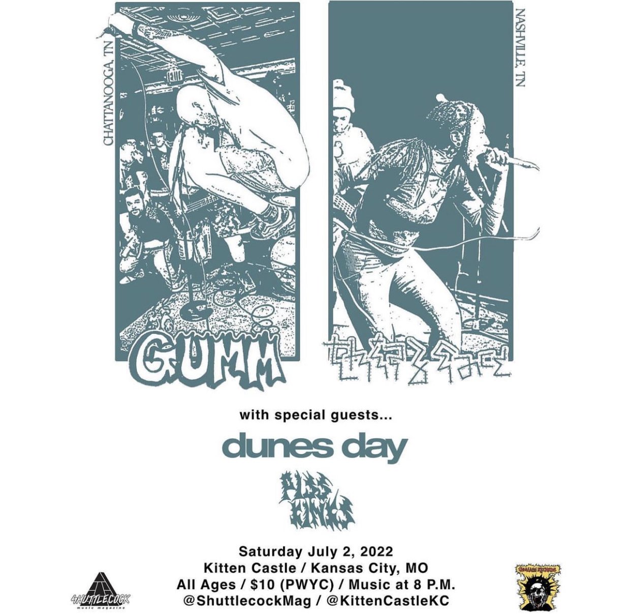Shuttlecock presents: Thirdface w/ Gumm, Dunes Day, and Piss Kinks