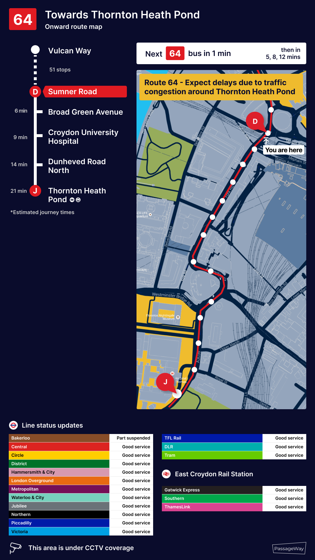 A PassageWay smart bus shelter route map RTPI digital sign, portrait orientation