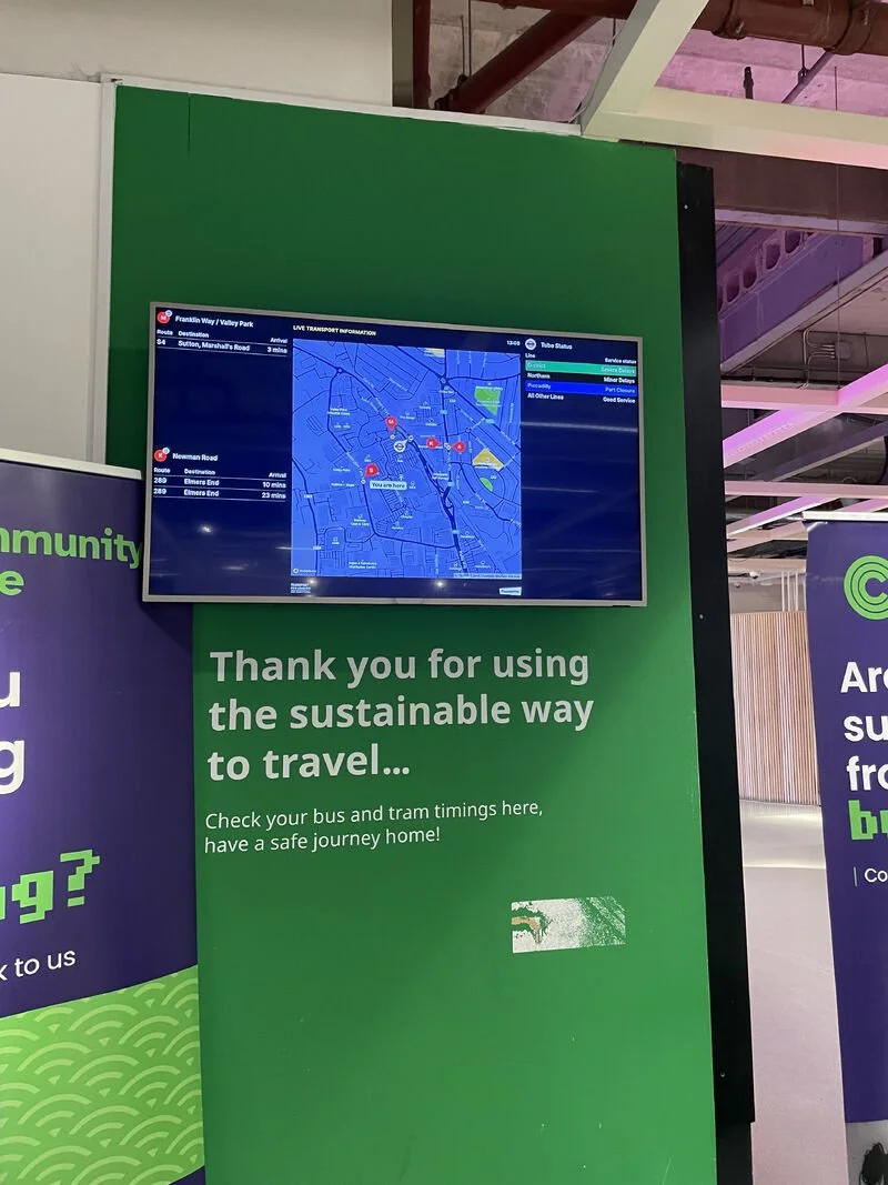 A PassageWay multi-modal digital sign on display at Ikea
