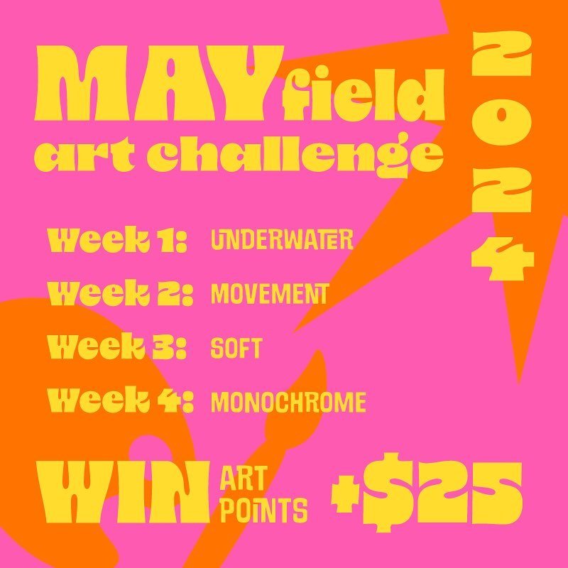 The MAYfield art challenge is back! Submit art of any medium, in any style relating to the prompts for the week, to be considered to win 25 art points and a $25 Michael&rsquo;s gift card. The link will be posted in our bio. Good luck! #MAYfieldartcha