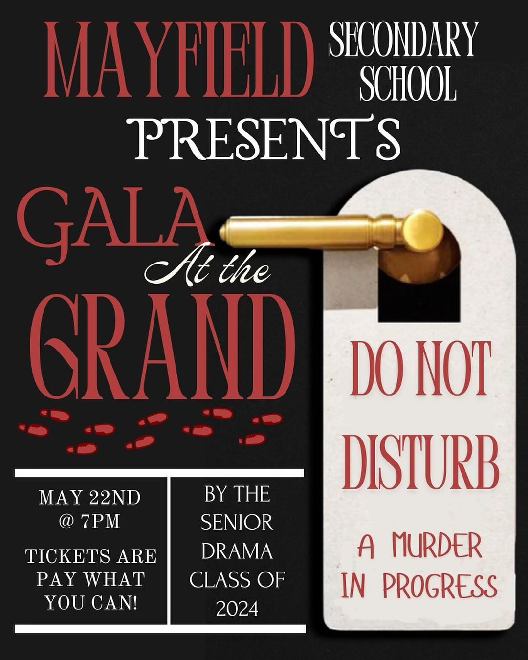 Come see our senior drama night on Wednesday May 22nd! Who do you think killed the Bellboy? @mayfield.ss @baobrampton @bramptononstage @peelschools @pdsbarts