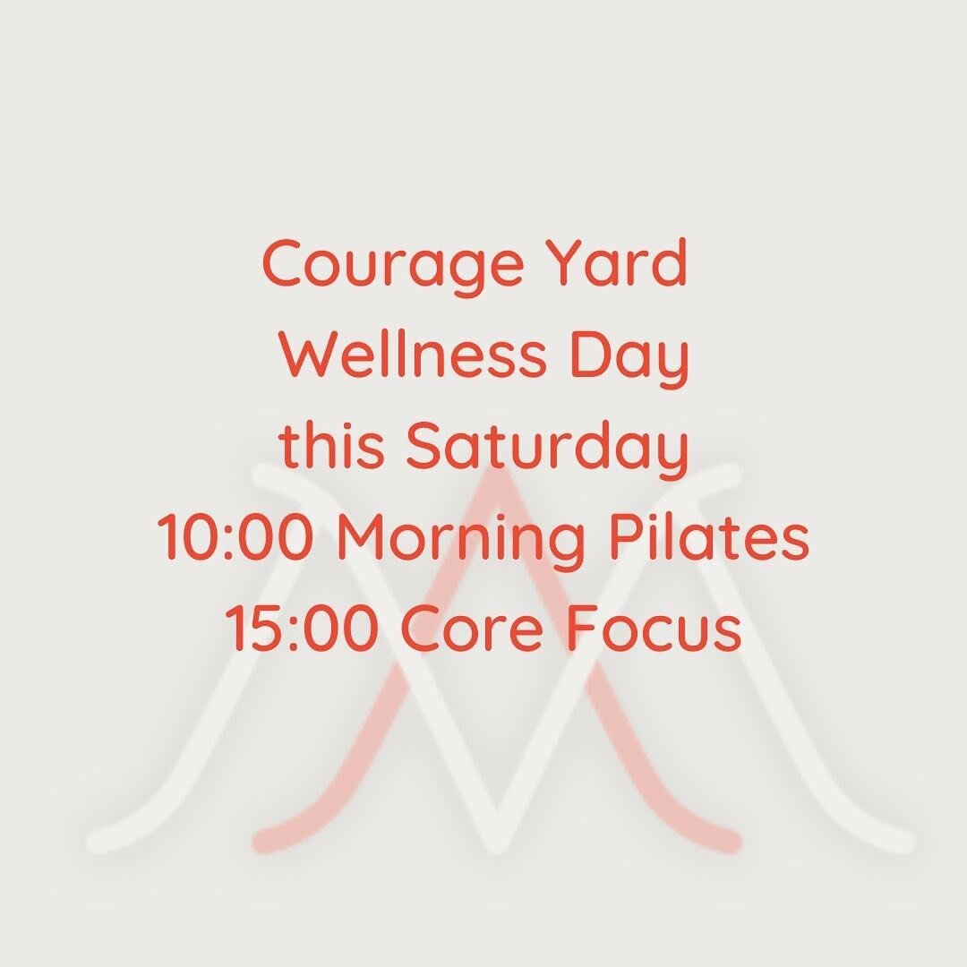 Book your spot on one or more free health and #wellness classes and join in with the first Courage Yard Wellness Day of the year! 🤸&zwj;♀️🌸 @courageyard

Book now! Link in bio ❤️ 

21st May

Free classes:

10am Morning #Pilates - @meredithandersonp