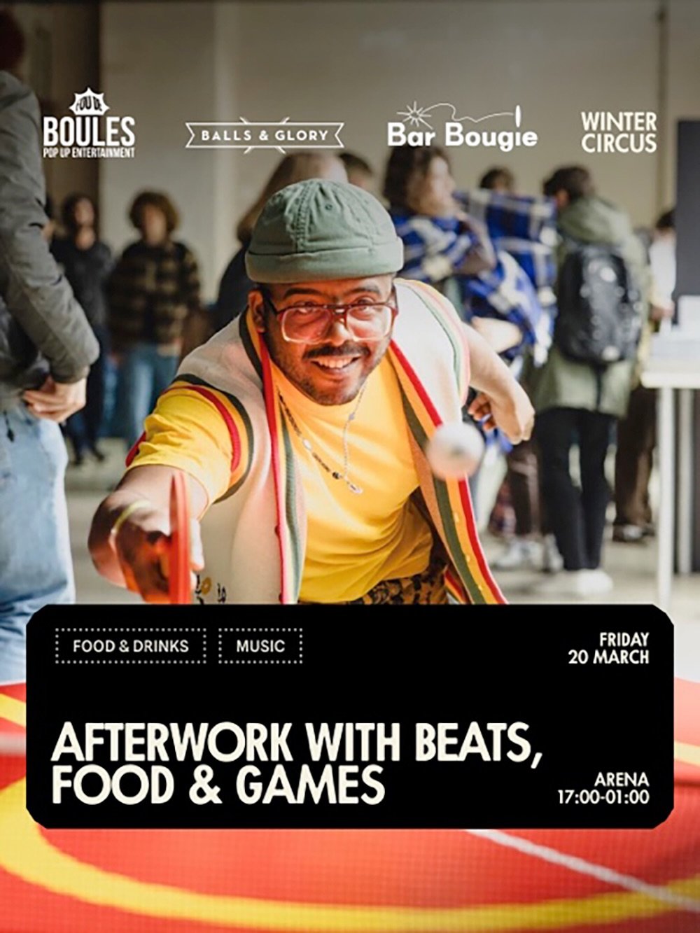 🚨 THUISMATCH ALERT! 🚨

📅 Vrijdag 20/3: Wintercircus Afterwork Playground XXL
📍 Wintercircus Arena, Gent
🕔 17u - 01u

🎧 BEATS, FOOD &amp; GAMES &mdash; en wij zijn alvast super excited!

Op het menu:
🏓 Petanque, minigolf, pingpong &amp; meer do