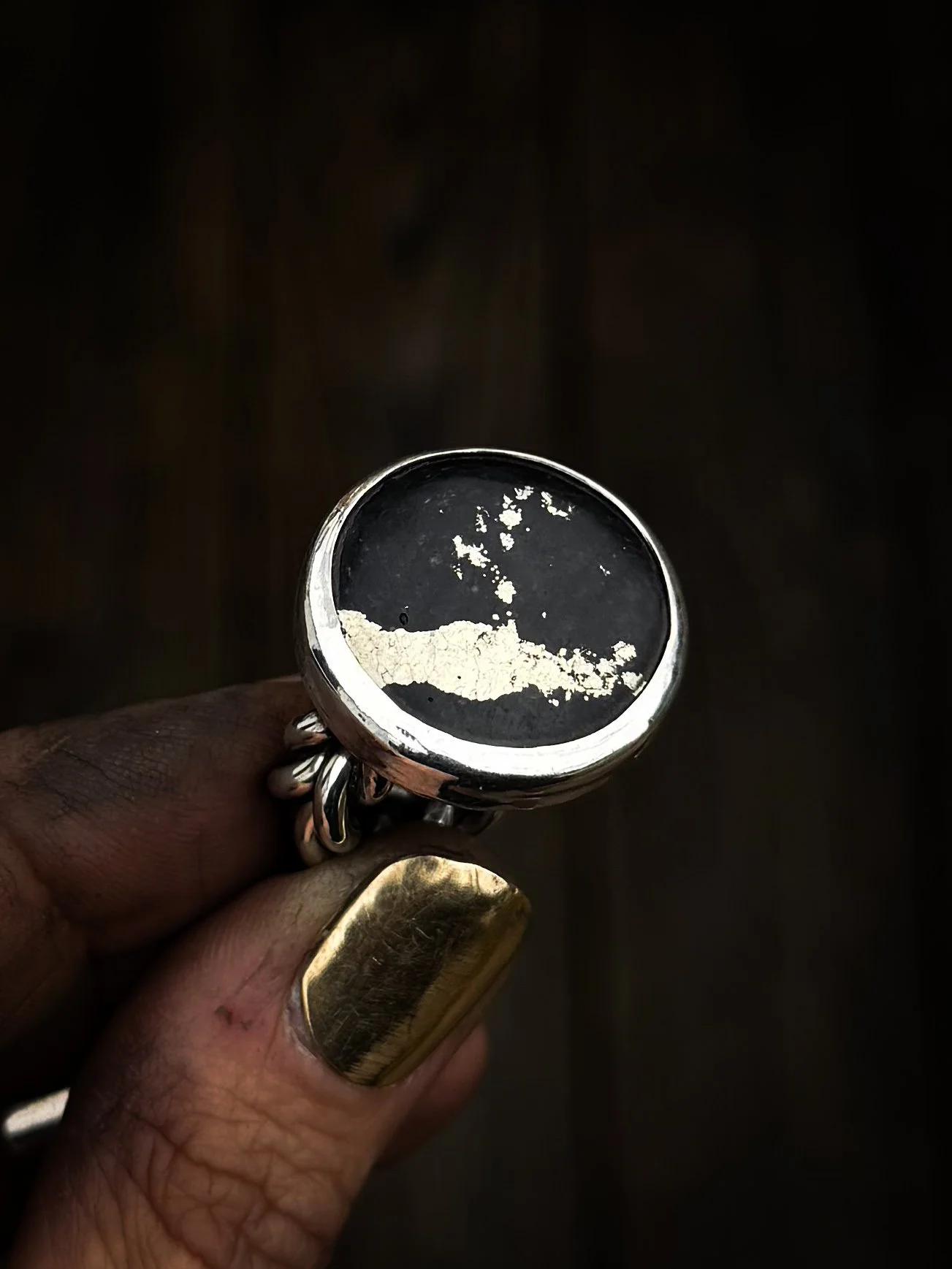 Braid Pyrite Ring (size 9)