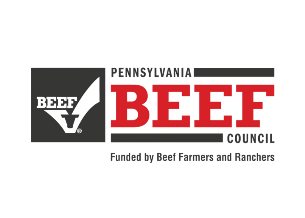 Logo for Pennsylvania Beef Council with the text "Funded by Beef Farmers and Ranchers"