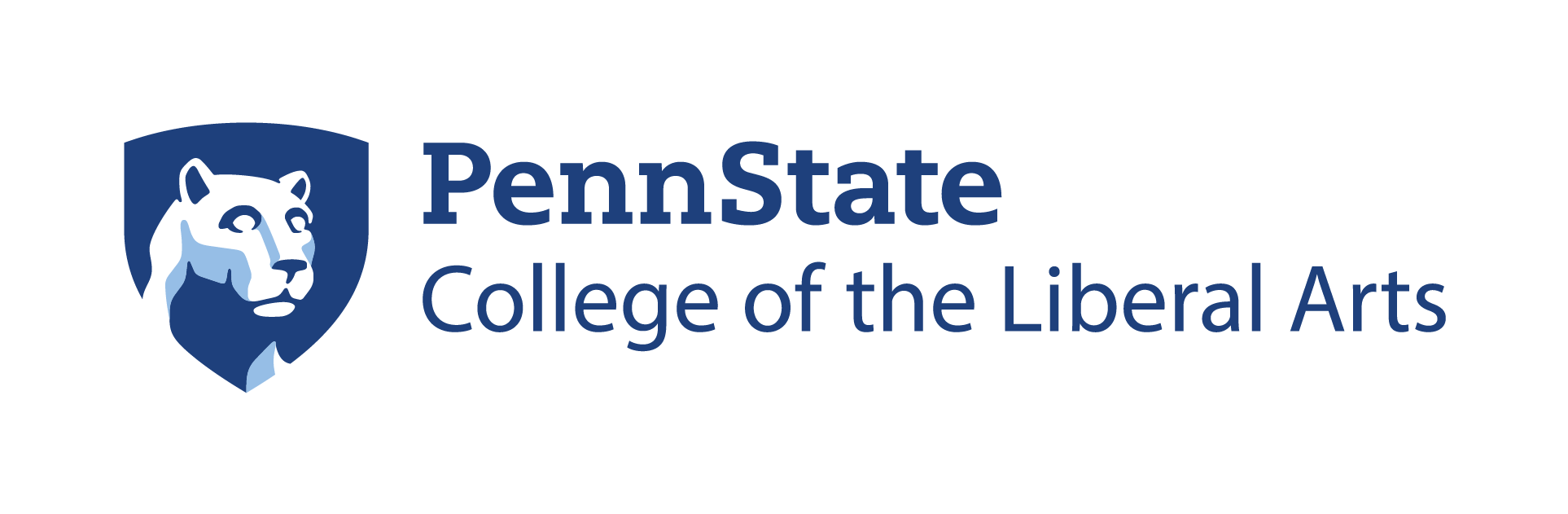 Penn State College of the Liberal Arts logo with a lion's head in a shield and dark blue text.