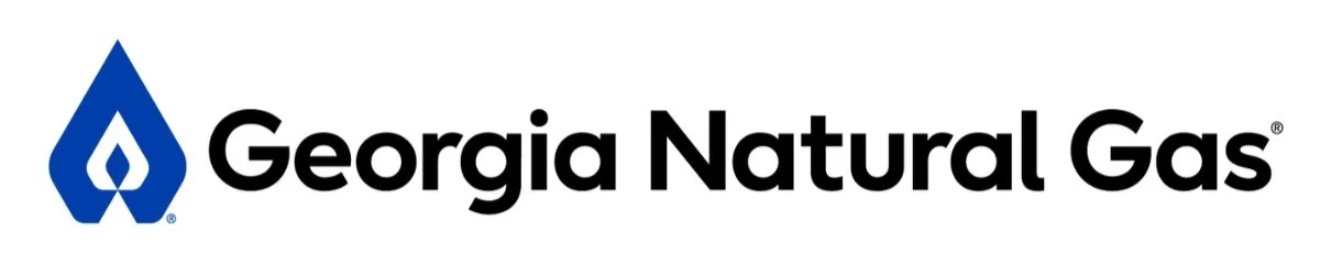 Georgia Natural Gas logo with a blue flame icon and bold black text.