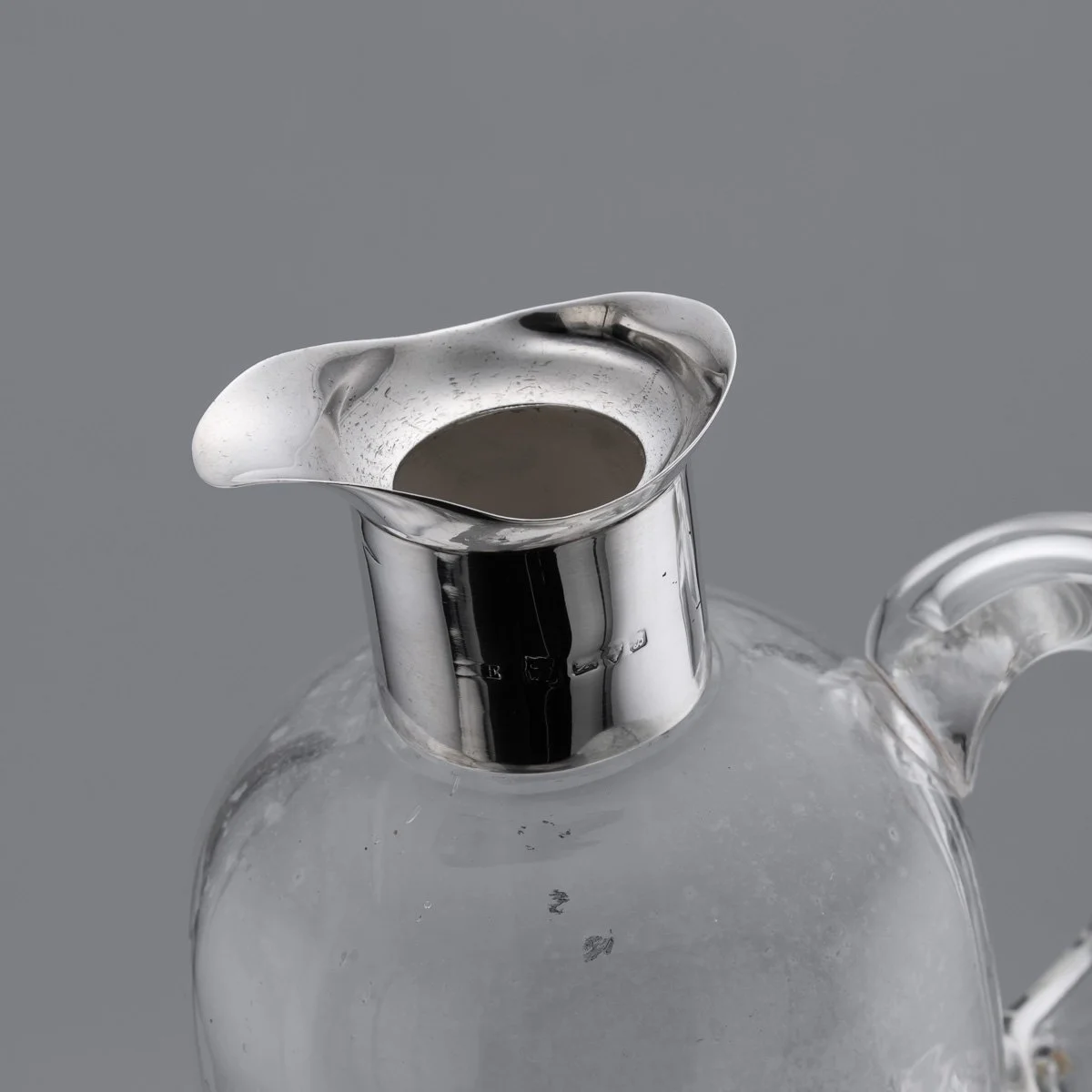 PUSHKINS.COM - D11708 - ANTIQUE 20thC ENGLISH SOLID SILVER & CUT GLASS WHISKY DECANTER, CHESTER c.1902 - 22.jpg
