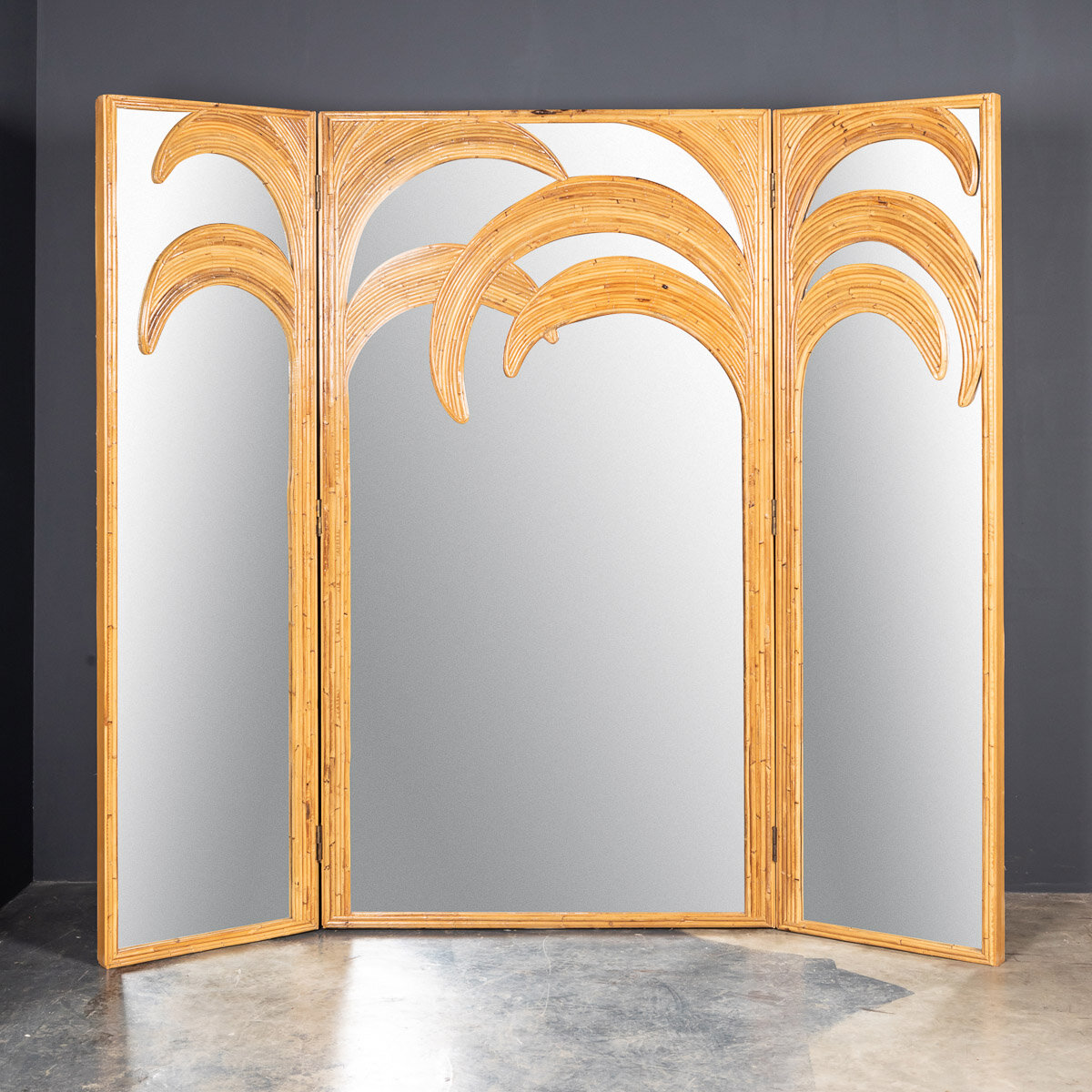 20thC Italian Folding Mirror Screen 'Parma Series' Vivai Del Sud c.1970