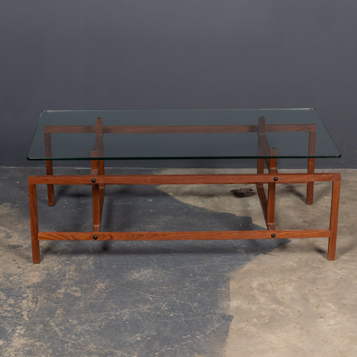 20thC Danish Glass &amp; Teak Coffee Table, Henning Norgaard c.1960