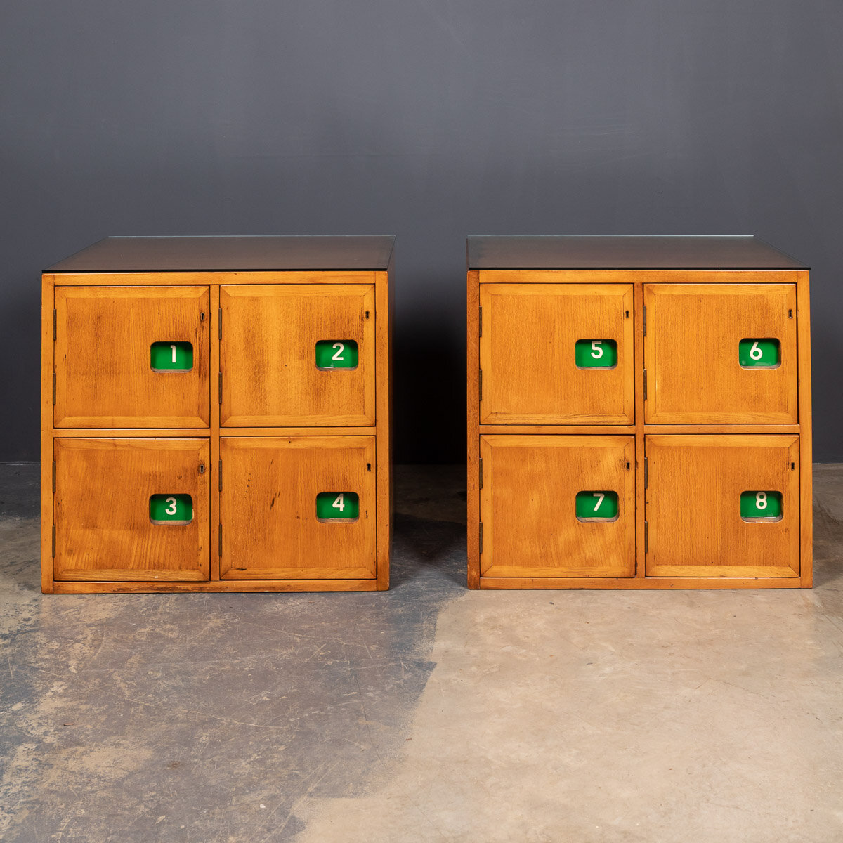 20thC English Pair Of School Lockers c.1950