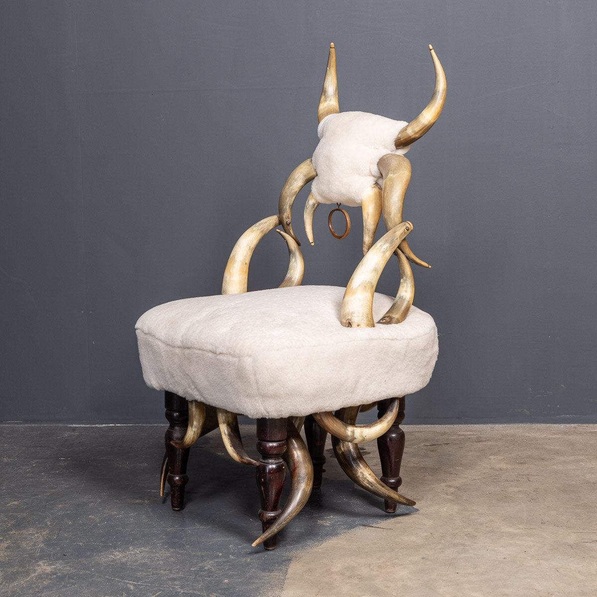 19thC German Hall Bull Horn Chair, Black Forest c.1880