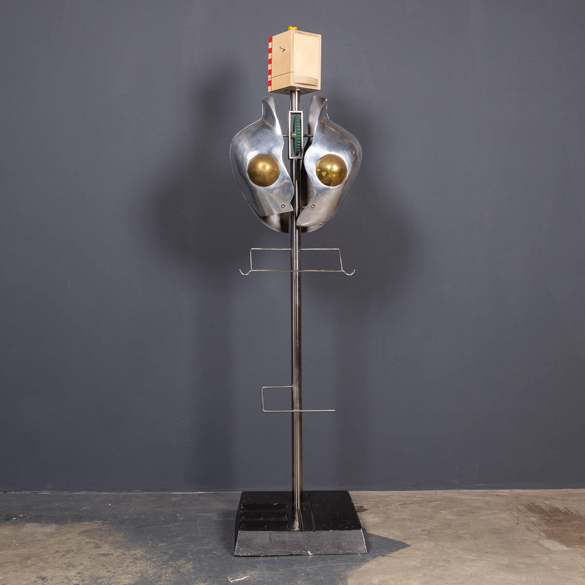 Stylish Nigel Coates Polished Metal Valet Torso c.1980