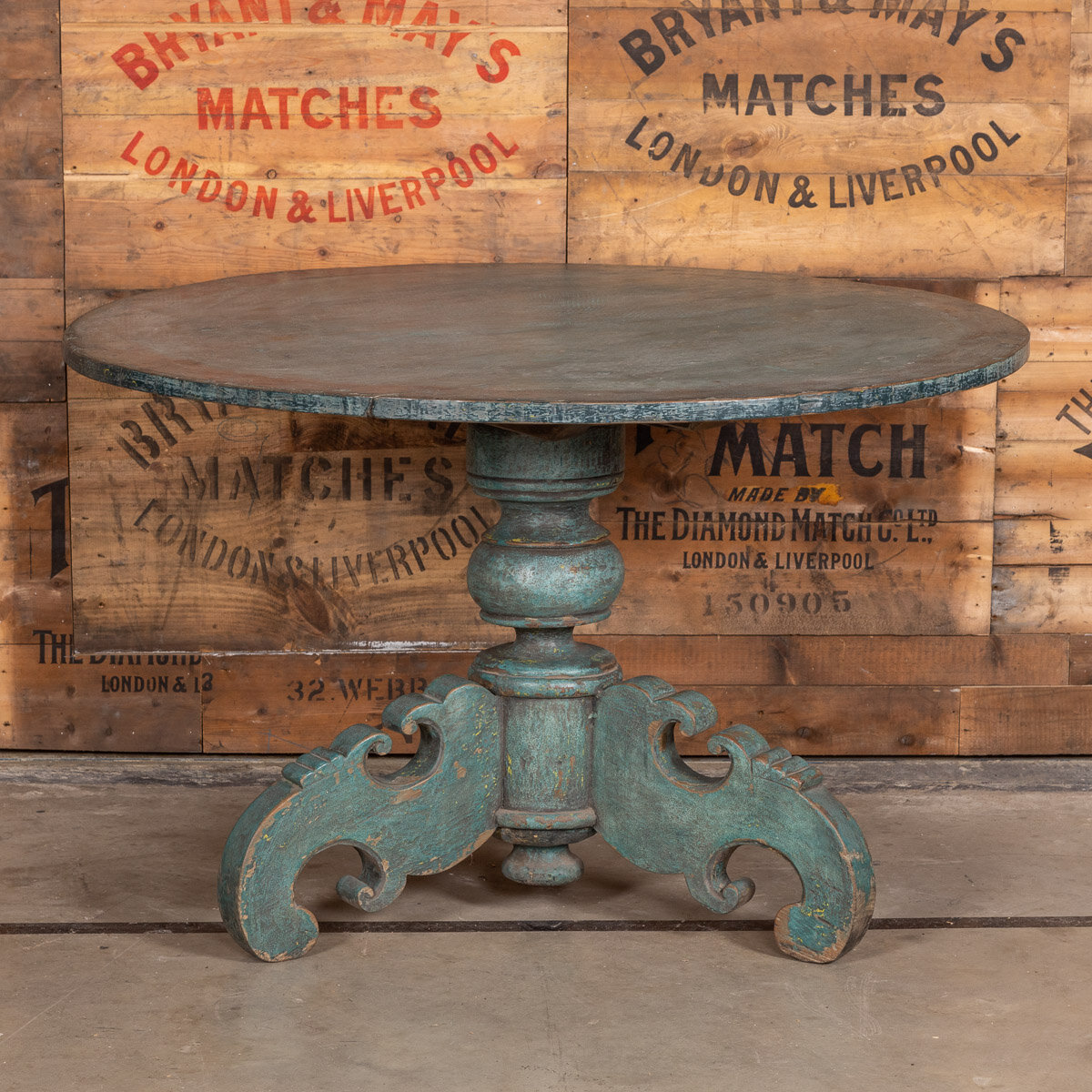 19thC Dutch Painted Wood Table c.1880