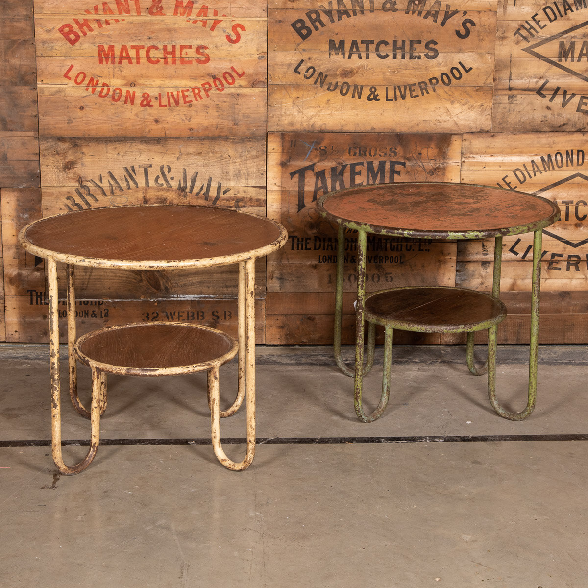 20thC Dutch Pair Of School Tables c.1960