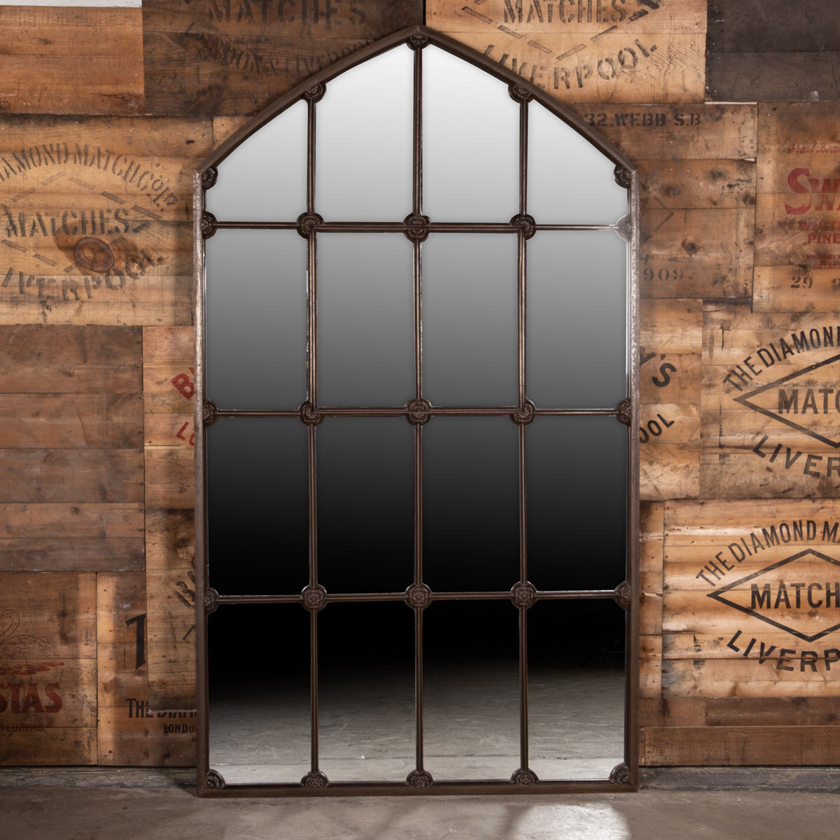 19thC Victorian Cast Iron Mirror c.1850