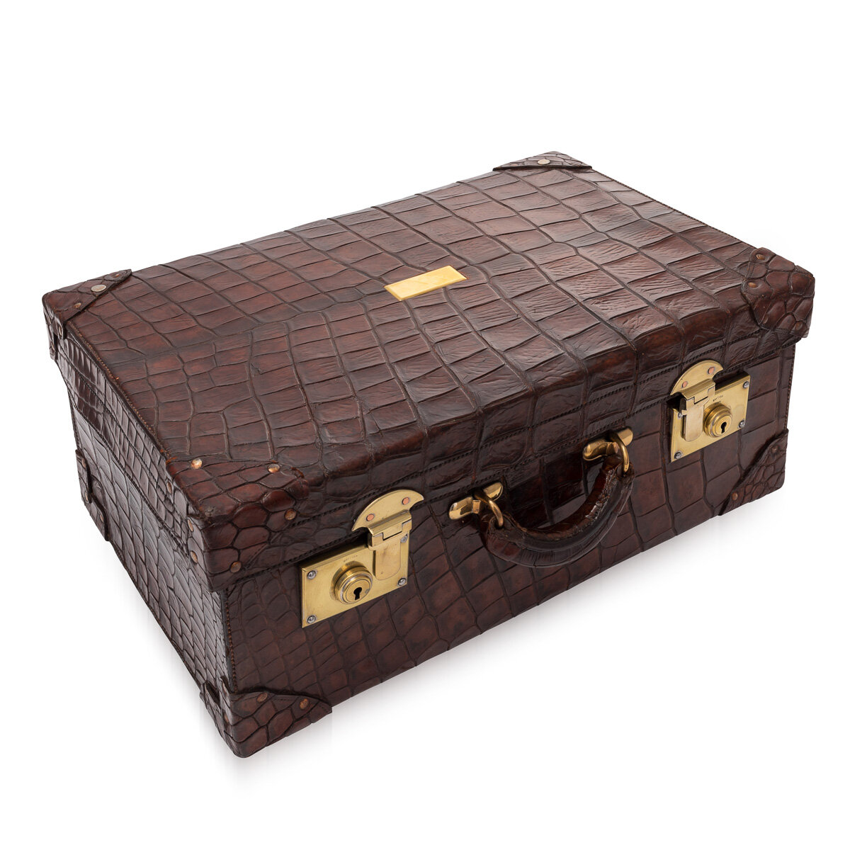 20thC British Made Crocodile Travel Overnight Case c.1910