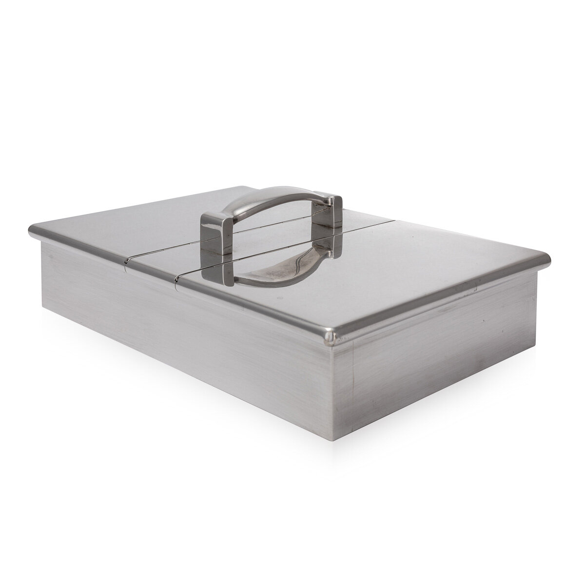 20thC Italian Solid Silver Double Cigar Box c.1970