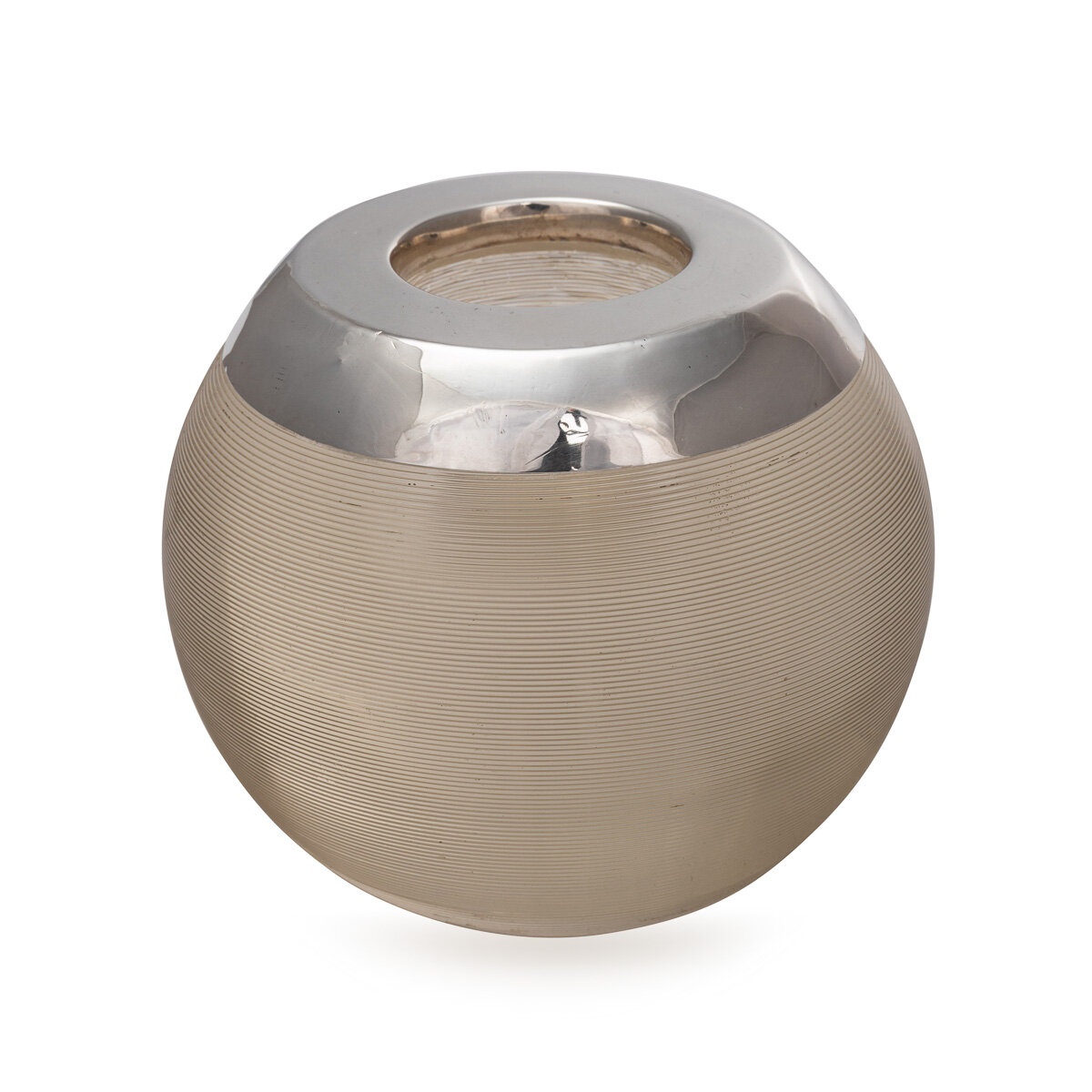 20thC English Large Silver-Mounted Glass Match Striker c.1925