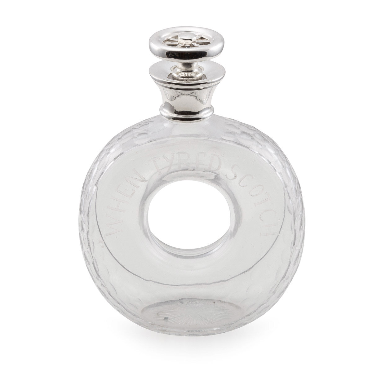 20th Century Silver Plated & Glass Car Steering Wheel Decanter c.1960