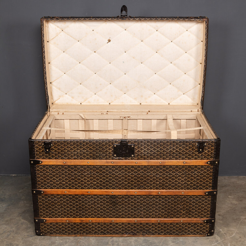 Antique Goyard cabin trunk MBA - Pinth Vintage Luggage
