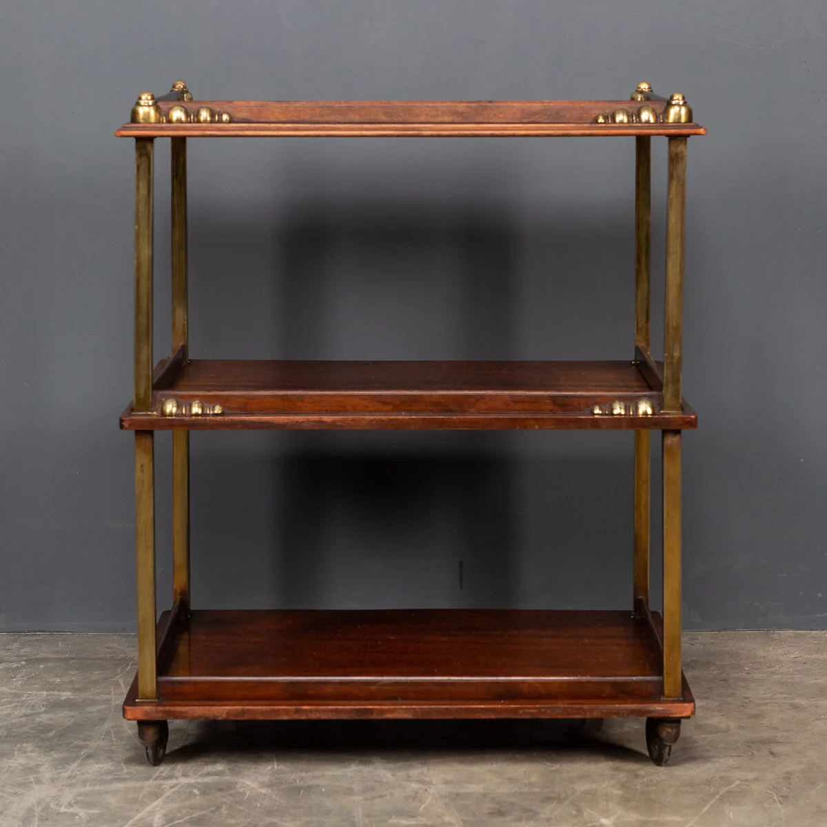 20th Century Art Deco Brass & Mahogany Drinks Trolley c.1930 - 04.jpg