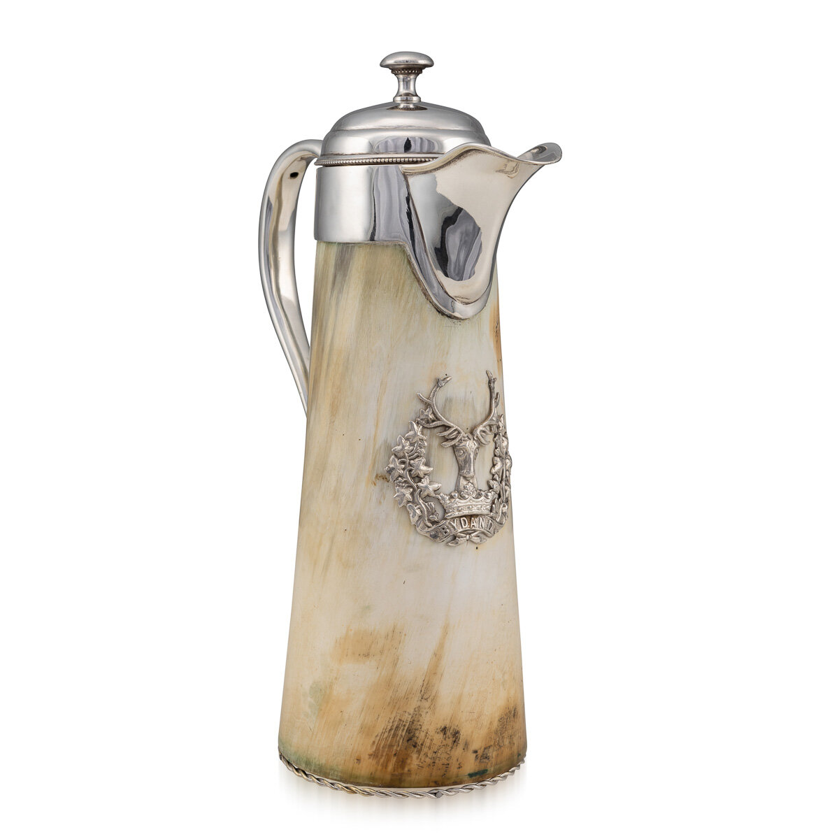 19thC Scottish Clan Gordon Silver Plated & Horn Claret Jug c.1890