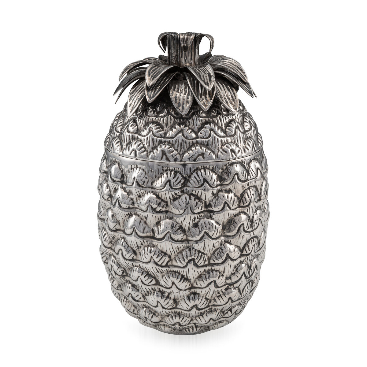 20thC Italian Solid Silver Pineapple Ice Bucket c.1970