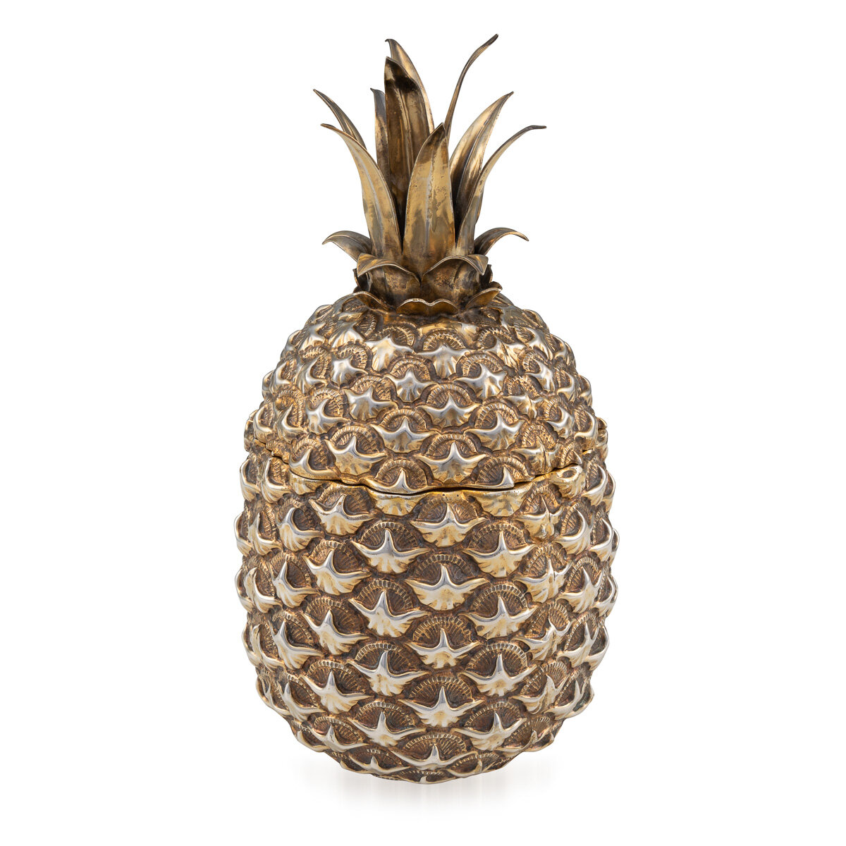 20thC Italian Solid Silver-Gilt Pineapple Ice Bucket c.1970