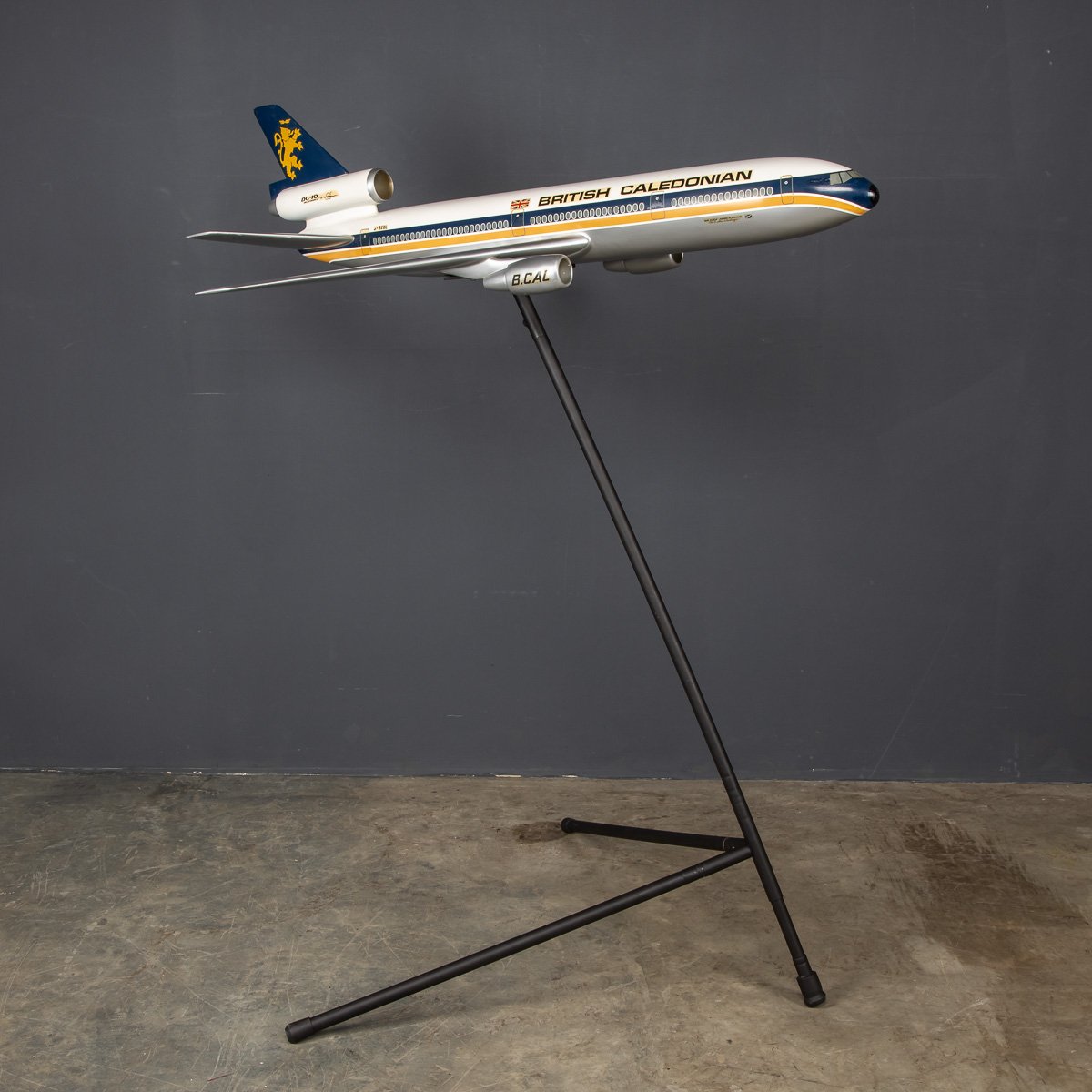 20thC British Caledonian Dc10 Fibre Glass Airplane Model c.1970