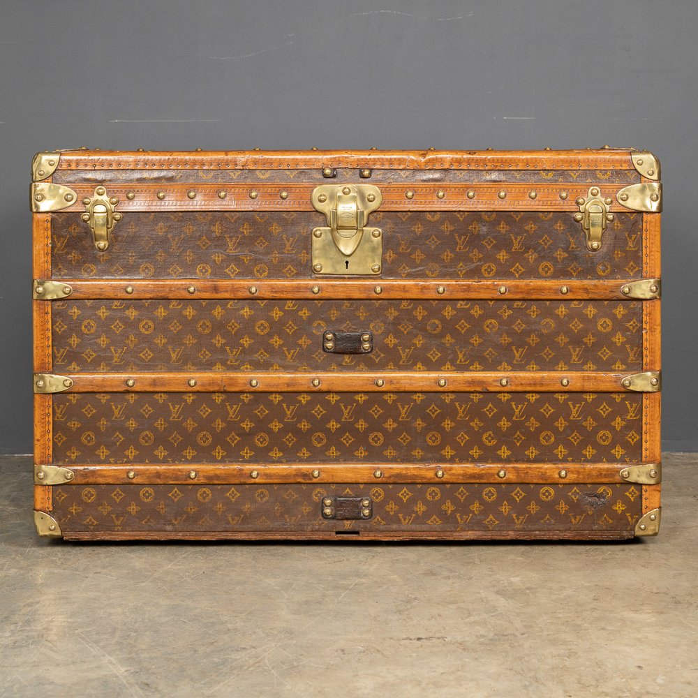 Early 20th c Louis Vuitton Steamer Trunk with Interior Label and