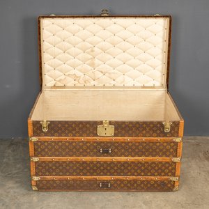 Sold at Auction: Antique Louis Vuitton brass covered cabin trunk originally  purchased April 1924. Serial Number 750875